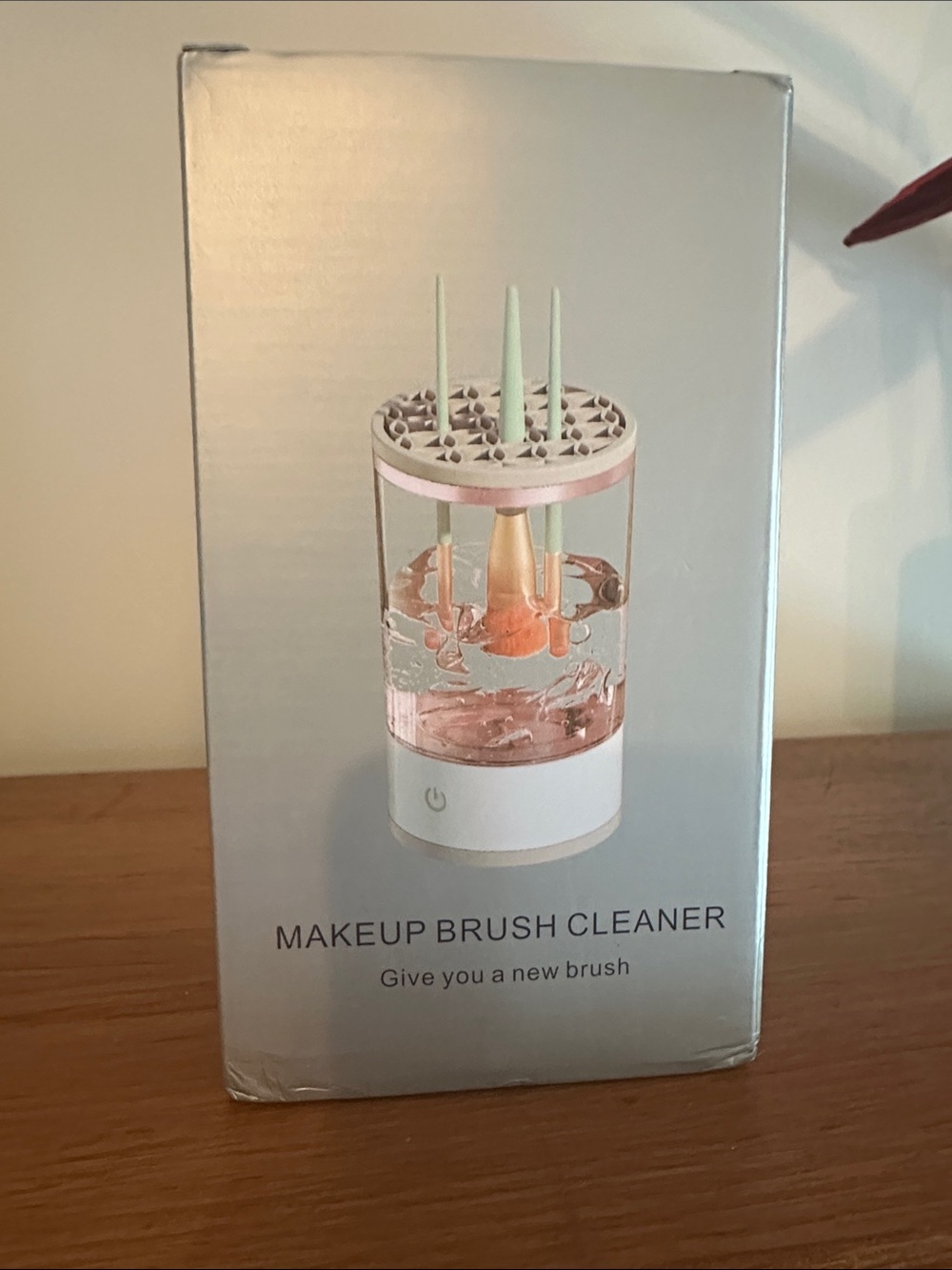 Electric Makeup Brush Cleaner in Pink and White